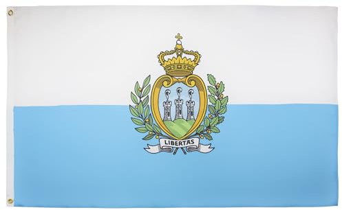 AZ FLAG - Drapeau Saint Marin - 90x60 cm - Drapeau Saint-Marinais 100% Polyester Avec Oeillets Métalliques Intégrés - Pavillon 50 g