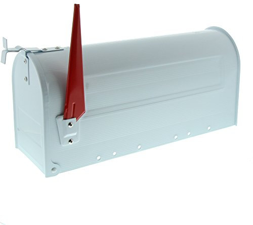 Burg Wächter 91 W U.S. Mailbox mit schwenkbarer Fahne, Stahlblech, Weiß