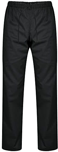 PALLTEX Pantalone Uomo Cuoco con Coulisse e Taglia Elastica EN 1368, Nero, XXL
