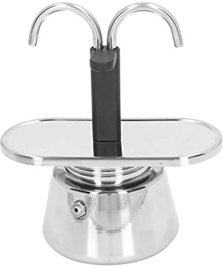 Espresso Maker, 100ml Dual Pipe Stainless Steel Thickened Coffee Maker Moka Pot with Percolator, Stovetop Mini Portable DIY 2-Cup Coffee Pot for Home or Camping Use