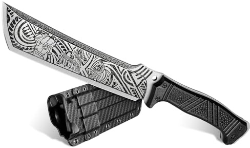 SMITH CHU Großes Outdoor Messer scharf echt für Garten,Bushcraft Messer für Wald,Jagdmesser Feststehende Klinge,Full Tang Survival Messer mit Scheide,Geschenke für Männer