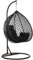 Luxus Hängesessel Style XXL Rattan Korb Gestell Schwarz mit Relaxkissen Schwarz
