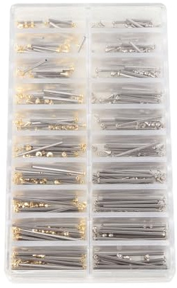 Tube à Vis pour Bracelet de Montre, Acier Inoxydable, 10 Tailles, Largeur 1,3 Mm, Outil de Réparation avec Boîte de Rangement pour Connexion du Bracelet de Montre - 200 Pièces or