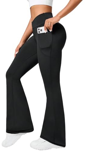 Neteson Pantalon Mujer Campana Yoga Pantalones Acampanados Flared Leggins | Yoga Pants Bootcut Pantalon Push Up Elastico Cintura Alta Mallas Deportivos