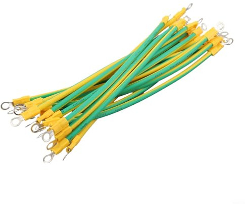 YobiLife 20PCS BVR Solar Fotovoltaico Cable de Tierra 10/12/14 AWG con Terminales Alambre de Cobre para Conexión a Tierra Sistemas de Panel Solar (6mm2-20CM)