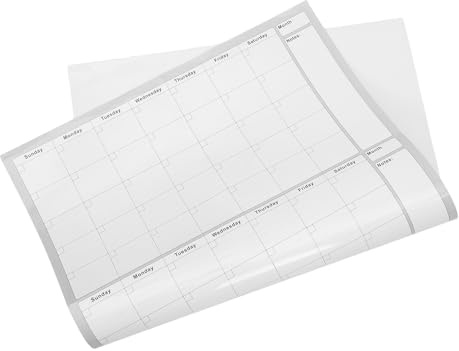 Uonlytech Calendrier Mural Trimestriel Effaçable à Sec 36x24 Pouces en Papier Blanc Grand Espace D'écriture, Réutilisable pour Bureau et École