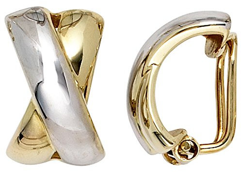 Jobo Damen-Ohrclips aus 8 Karat 333 Gold Bicolor