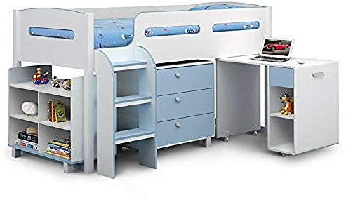 Julian Bowen Kimbo Cabin Bed , White/Pink, Single