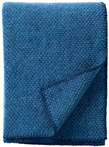 Klippan Domino Wolldecke 130x180 cm Royalblau