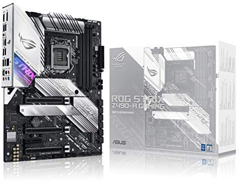 ASUS ROG Strix Z490-A Gaming Gaming Mainboard ATX Intel 10th Gen LGA 1200 mit 14 Phasen VRM, AI Overclocking & Cooling, 2.5 Gigabit LAN, USB 3.2 Gen 2, SATA und RGB Aura Sync Beleuchtung