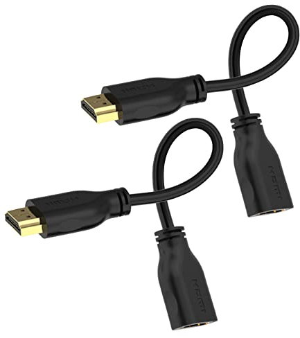 LEENUE HDMI Extension Cable 4K 18cm HDMI Extender Male to Female Short Cable Adapter Compatible TV Stick, HDTV, Monitor, 2 Pack
