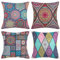 DakTou Kissenbezug 45x45cm Quadratisch Überwurf Kissenbezüge Boho Mandala Hippie Dekorativen Kissenhülle Baumwolle Leinen Werfen Kissen für Sofa Schlafzimmer, 4 Stück, 18x18