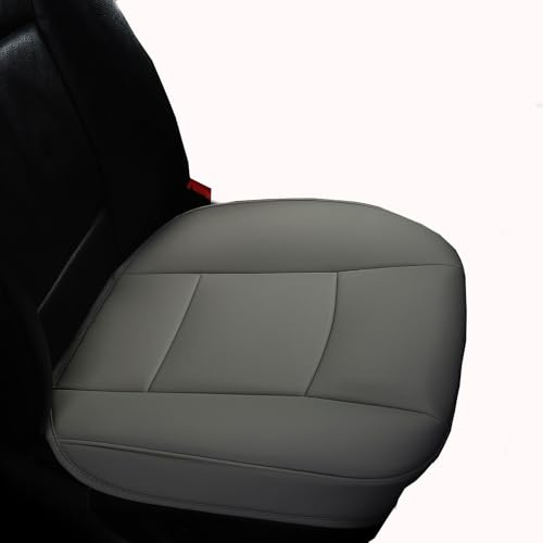 cilycily 2 Piece Car Seat Protector PU Leather Car Seat Covers for Car Seat Bottoms Only- Without Backrest Seat Covers Universal Fit 90%-53 × 52 cm (Gray)