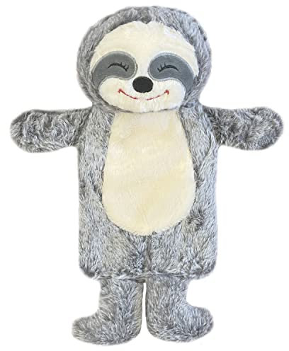 water Home Flair bottle | Novelty Super Soft & Fluffy Grey Sloth Hot Water Bottle (1Ltr) with Cover UK