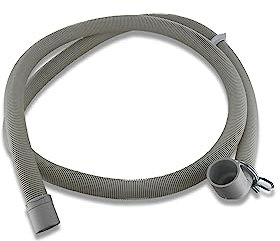 DL-pro Tuyau d'échappement, 1,8 m, 30/20 mm, coudé/droit, universel, adapté pour lave-vaisselle, lave-linge, compatible avec Indesit Ariston C00054869 avec arc de fixation