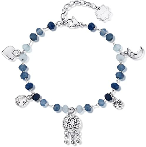 Brosway Bracciale Donna in Acciaio e Cristalli/pietre Naturali con Simbolo Acchiappasogni | Collezione Chakra - BHKB129