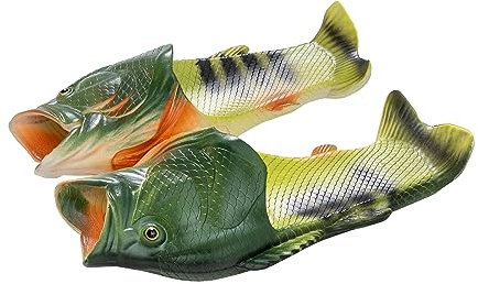 TUOJINRUIDA Fisch Schlappen Unisex Lustig Fisch Badelatschen für Herren or Damen Funny Fisch Hausschuhe Latschen für Strandhaus Dusche entspannte Stunden am Pool, Spaziergänge im Freien 42-43