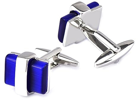 YAHOYA Gemelos de Camisa de joyería para Regalo de Hombre Botones de puño de Marca Eslabón de puño Azul Top abotoaduras Gemelos Invitados