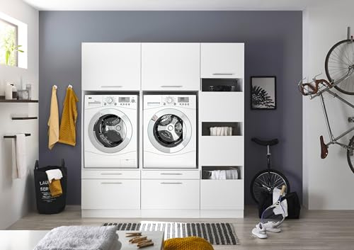 respekta HWRSET12 Armoire pour machine à laver et sèche-linge 185 cm Blanc Clara