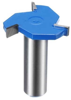 sourcing map T Slot Cutter Rabbet Router Bit 15/32 (12mm) Shank 1-13/32 (36mm) x 1/5 (5mm) 3 Wing Carbide Slotting Cutter Rabbeting Slab Flattening Router Bits for Wood
