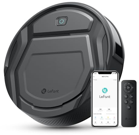 LEFANT Saugroboter mit Fernbedienung, 2200Pa Starke Saugkraft, M210PG Staubsauger Roboter für Tierhaare, Roboterstaubsauger mit Ladestation, Kompatibel mit Alexa und APP Steuerung, 120 Min Laufzeit