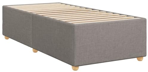 vidaXL Bettgestell, Bettrahmen mit Lattenrost, Polsterbett Bett für Schlafzimmer, Einzelbett Schlafzimmerbett, Taupe 90x190cm Stoff