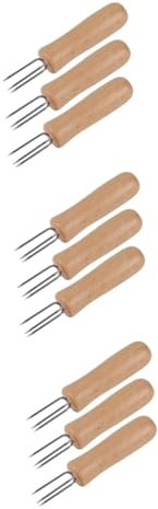 OFFSCH 9 Pezzi Forchetta Per Mais Forchette Per Cibo Pinze Per Mais Per Spiedini Pannocchia Porta Burro Per Barbecue Spiedini Per Porta Mais Per Frutta Supporti Per Pannocchie