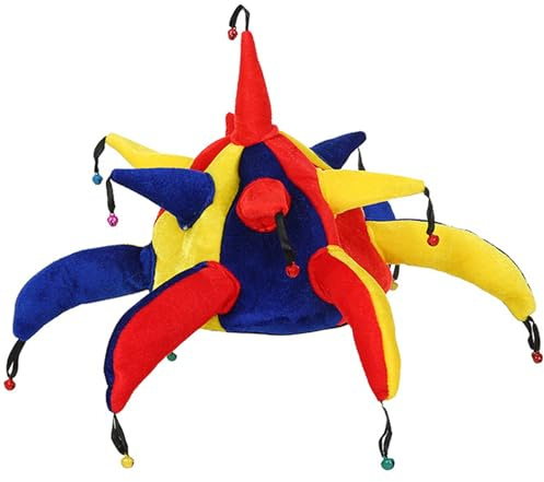 XineYuor Chapeau de Clown,Bonnet de Bouffon,Bonnet de Clown avec Clochettes Chapeau De Clown pour Accessoires De Costume Halloween Noël Mardi Gras Party Fête à Thème Carnaval