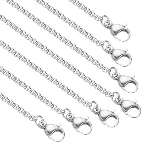 PATIKIL 10Pcs Cadena De Cuello De Cadena De Caja 28 Tono Plateado