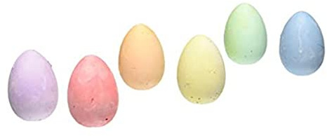 Lot de 6 craies colorées en forme d'œuf sans poussière pour tableaux noirs effaçables