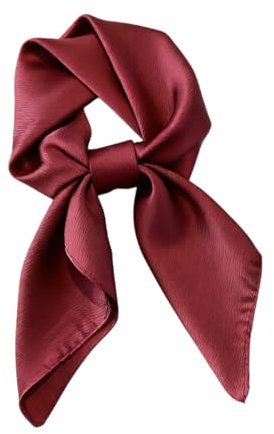 IGXX Écharpe Carrée en Chiffon pour Femme 70x70cm, Polyester Léger, Foulard Rouge Uni, Style Rétro, Écharpe à Cou ou Cheveux