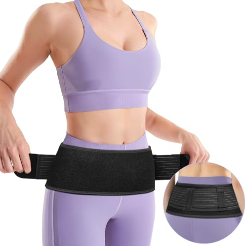 AYBUY bäckenbälte kvinnor och män, höftbandage, justerbart bekvämt stöd för bäcken, midja, mage, sacroiliac bälte, ventilerande höftbandsbälte (dubbelt lager bandage stöd)