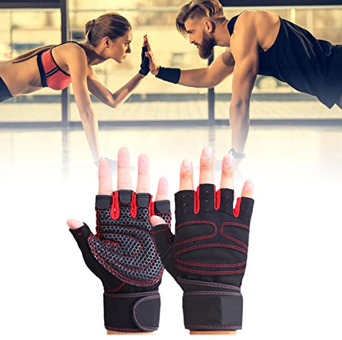 Maqulae Professionella Fitnesshandskar, Mikrofibersilikon med Halkfri Gummihandflata Som Andas Rygg för Styrketräning