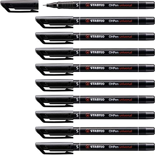 STABILO - Folienstift - OHPen universal - permanent superfein - 10er Pack - schwarz