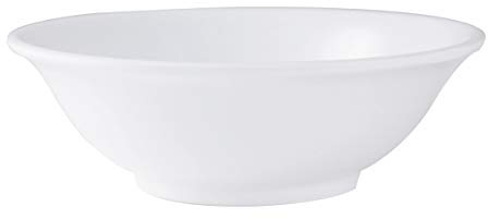 Thunder Group Nustone white melamine dinnerware collection 8.75 inch - 45 oz rimless bowl, comes in dozen