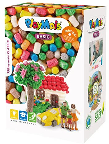 Playmais BASIC Large Bastel-Set für Kinder ab 3 Jahren | Über 700 Stück zum Basteln | Natürliches Spielzeug | Fördert Kreativität & Motorik | Geschenk für Mädchen & Jungen | Made in Germany