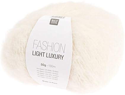 Rico Fashion Light Luxury Fb. 01 creme - leichte Wolle mit Alpakawolle zum Stricken & Häkeln made in Peru