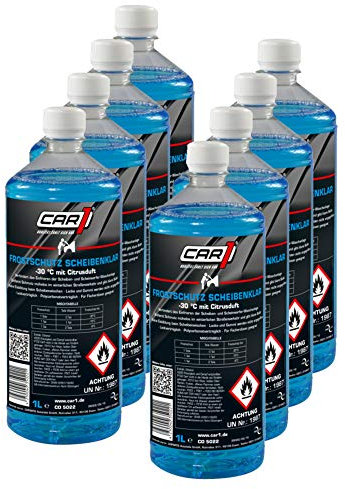 Unbekannt 8X Car1 Scheibenfrostschutz -30° Scheibenklar Frontscheibe Heckscheibe Fertiggemisch Citrusduft Flasche 1L