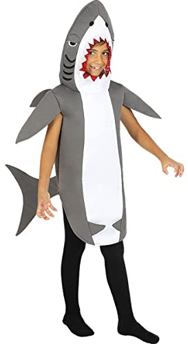 Funidelia | Costume da squalo per bambina e bambino Animali, Pesce, Mare, Oceano - Costume per Bambini e accessori per Feste, Carnevale e Halloween - Taglia 3-4 anni - Grigio/Argentato