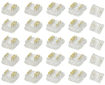 Masterwon Kit di connettori per striscia LED COB a 3 pin, 10 mm, per giunti da striscia a filo e striscia a striscia su strisce LED CCT COB (confezione da 25)