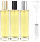 Samulee 3 Piezas Atomizador Perfume Recargable Cristal 100ml, Perfumeros Recargables de Cristal, Bote Spray Pulverizador Perfume para Viajes y Regalos (Tapas Dorada, Plateada y Negra)