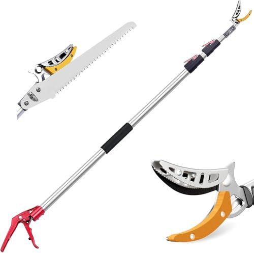 Bai You Mei Schneidgiraffe Teleskop1,4-3,4m, Astscher Ausziehbar Hochentaster Manuell, Rosenschere Teichschere mit Teleskopstiel, Telescopic Gartenschere Lang Baumschere Teleskop Groß Teleskopschere