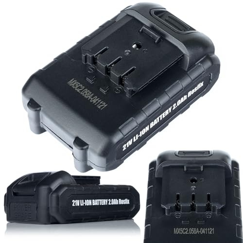 Rosfix Batterie Li-Ion 21V 2Ah Animal – Contrôle Électronique Température et Courant | Rechargeable Sans Perte | Pour Outils Électroportatifs | Accessoire Énergie