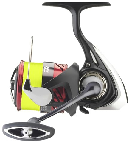 DAIWA 23 Ninja LT 2000, spole med 0,13 mm gul J-Braid X4, fiskerulle, spinnrulle, främre broms, 10006-200