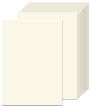 Jyvex 60 hojas de papel de color blanco natural A4, 250 g/m², papel de color crema A4, cartón fotográfico, papel de tijera, papel para manualidades, para pintar, hacer tarjetas, invitaciones, álbumes