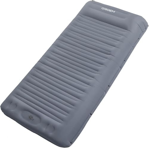 Origem Esterilla Camping Autoinflable,14 cm Colchón Hinchable de Aire Ultraligero Inflable con Almohada,Colchoneta de Dormir para Camping,Viajes, Exteriores,Playa