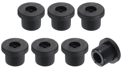 QUARKZMAN 7 Pcs Passacavo in Gomma, 3/8 Pollici (10mm) Passacavo Flessibile per Cavi Copertura Foro Filo per Scrivania Ufficio Organizzatore Cavi, Nero