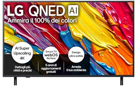 LG QNED AI QNED84 TV 50 pollici, Smart TV 4K, Processore α7 Gen8, Dynamic QNED Color, Design Ultra Slim, webOS con AI e telecomando puntatore AI, Gaming con VRR 4K@60Hz, 50QNED84A6C 2025