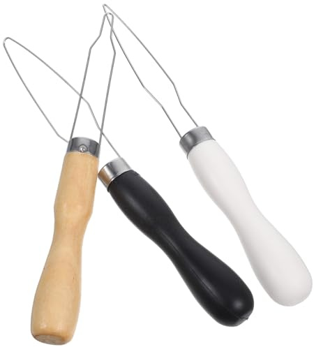 JOINPAYA Juego 3 Ganchos para Botones de Ropa Herramienta para Enhebrar y Abotonar Acero Inoxidable y Madera Portátil para Personas Mayores y Costura DIY Ayuda Práctica para Coser