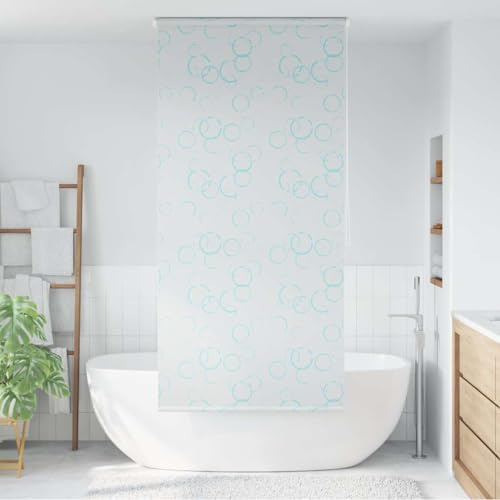Mokuyary - Estor enrollable de ducha (80 x 240 cm), diseño de burbujas